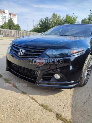 27 499 р. Бампер передний Modulo Style  Honda Accord ( 8 CU,  8 CW) (2008-2013) седан дорестайлинг, универсал дорестайлинг, седан рестайлинг, универсал рестайлинг (Неокрашенный, Без вырезов под парктронники, Без вырезов под омыватели)  с доставкой в г. Керчь. Увеличить фотографию 2