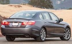 3 499 р. Лип спойлер Сабля Honda Accord 9 CR седан дорестайлинг (2013-2016) (Неокрашенный)  с доставкой в г. Керчь. Увеличить фотографию 2