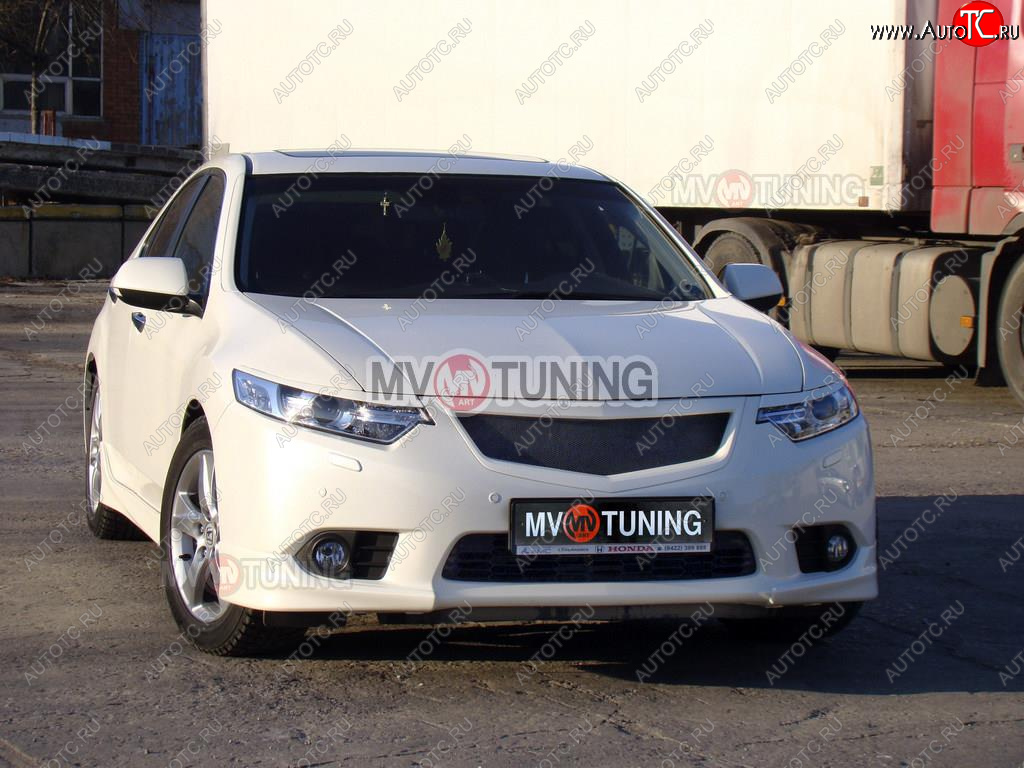 4 399 р. Решётка радиатора Sport  Honda Accord ( 8 CU,  8 CW) (2011-2013) седан рестайлинг, универсал рестайлинг (С сеткой, Неокрашенная)  с доставкой в г. Керчь