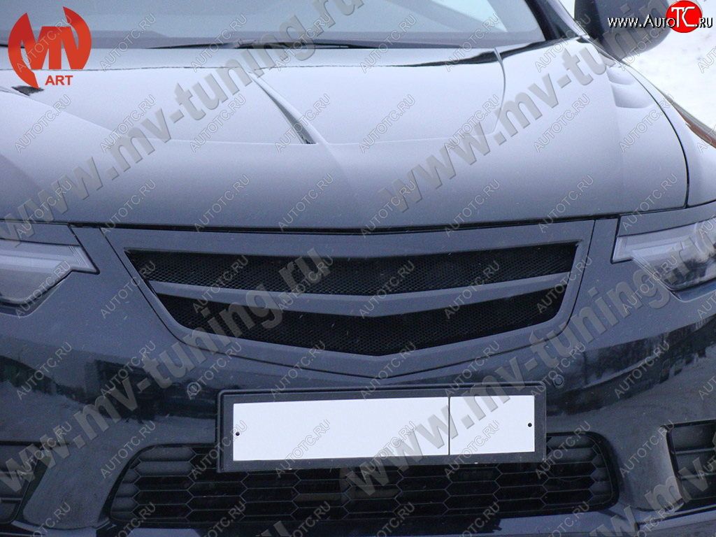 5 949 р. Решётка радиатора Sport  Honda Accord ( 8 CU,  8 CW) (2011-2013) седан рестайлинг, универсал рестайлинг (С сеткой, Неокрашенная)  с доставкой в г. Керчь