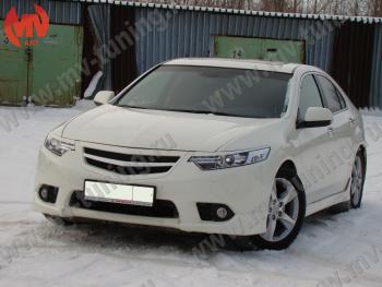 Молдинг решетки радиатора SPORT Honda Accord ( 8 CU,  8 CW) (2011-2013) седан рестайлинг, универсал рестайлинг