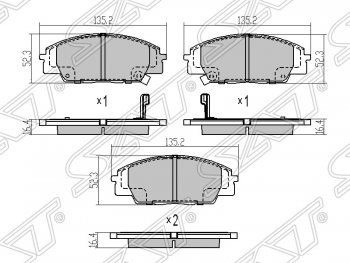 Колодки тормозные передние SAT Honda Accord 6 CF седан дорестайлинг (1997-2000)
