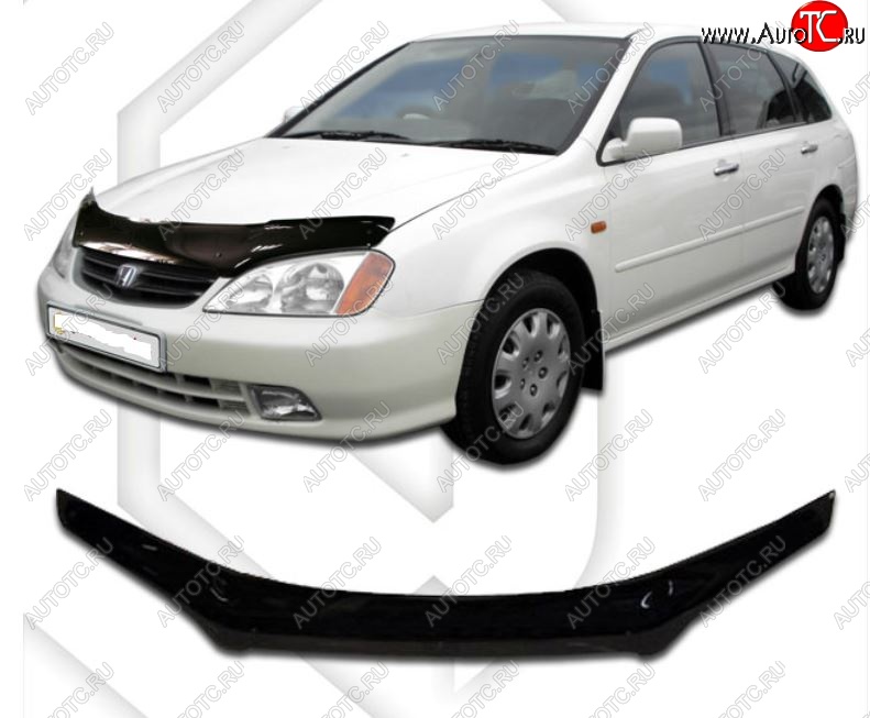 1 999 р. Дефлектор капота (TA1, TA2, TA3, TA4) CA-Plastic  Honda Avancier (1999-2003) (Classic черный, Без надписи)  с доставкой в г. Керчь