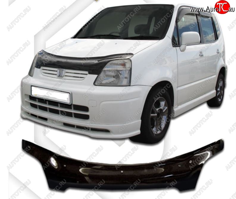 2 399 р. Дефлектор капота CA-Plastiс  Honda Capa (1998-2002) (Classic черный, Без надписи)  с доставкой в г. Керчь