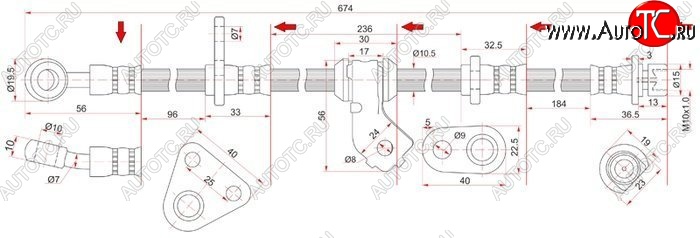 1 699 р. Тормозной шланг передний SAT (правый)  Honda Civic  EG - Integra  DB6,DB7,DB8,DB9  с доставкой в г. Керчь