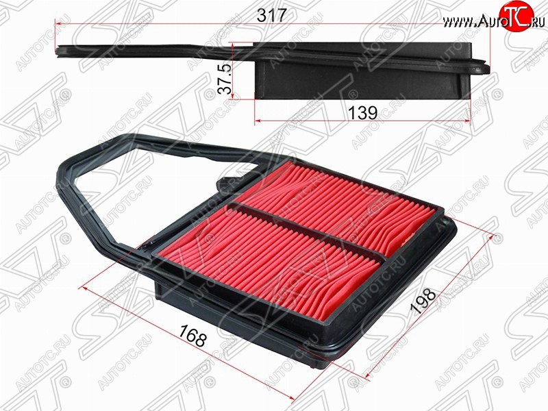 319 р. Фильтр воздушный двигателя SAT  Honda Civic ( ES,  EP,  EU,  FD,  FK,FN) - Stream ( 1 RN1,RN3,  1 RN2,RN4, RN1, RN3, RN5)  с доставкой в г. Керчь