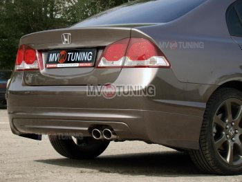 5 599 р. Накладка заднего бампера Mugen Honda Civic FD седан дорестайлинг (2005-2008) (Неокрашенная)  с доставкой в г. Керчь. Увеличить фотографию 3