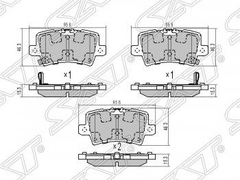 Колодки тормозные задние SAT Honda Civic  FK,FN (2005-2011) хэтчбэк 5 дв. дорестайлинг, хэтчбэк 5 дв. рестайлинг