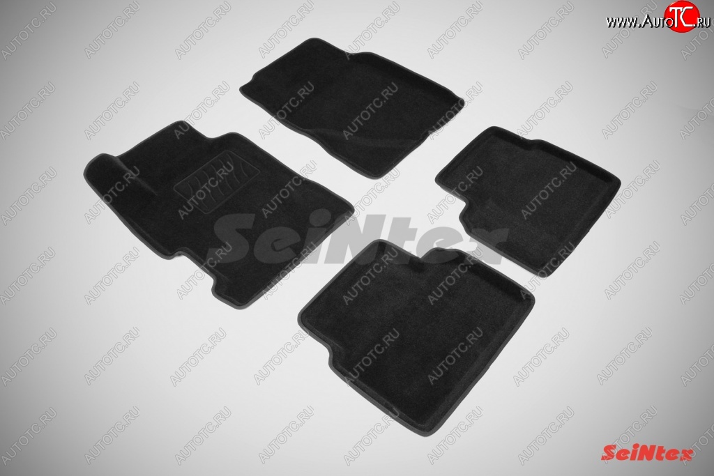 5 249 р. Коврики в салон (седан) SeiNtex Premium 3D 4 шт. (ворсовые, черные)  Honda Civic  FB (2011-2016) седан  с доставкой в г. Керчь