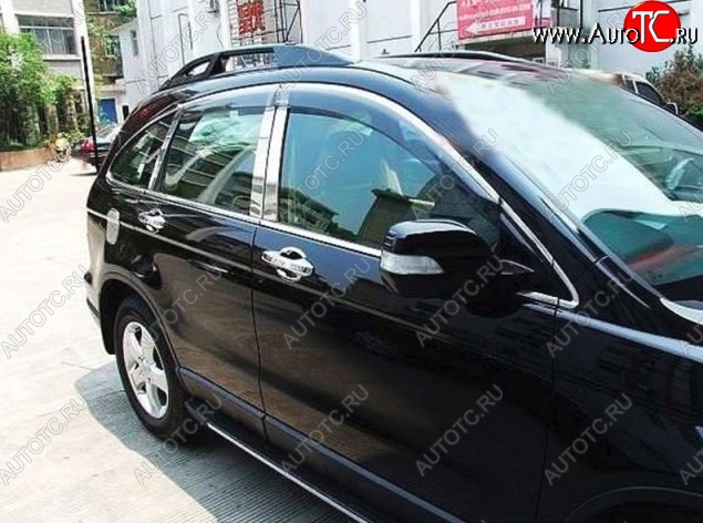 5 349 р. Комплект дефлекторов окон СТ Honda CR-V RE1,RE2,RE3,RE4,RE5,RE7 рестайлинг (2009-2012)  с доставкой в г. Керчь