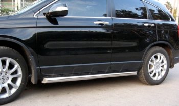 23 799 р. Защита порогов из круглой трубы диаметром 76 мм SLITKOFF v1  Honda CR-V  RE1,RE2,RE3,RE4,RE5,RE7 (2007-2010) дорестайлинг  с доставкой в г. Керчь. Увеличить фотографию 2