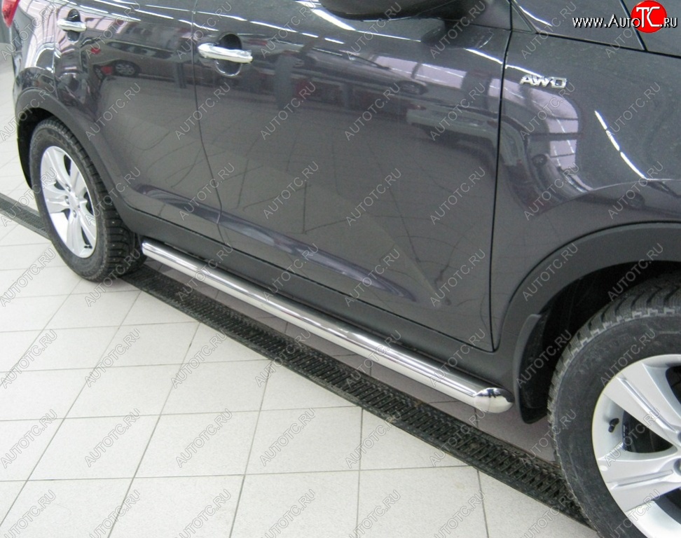 23 799 р. Защита порогов из круглой трубы диаметром 76 мм SLITKOFF v1  Honda CR-V  RE1,RE2,RE3,RE4,RE5,RE7 (2007-2010) дорестайлинг  с доставкой в г. Керчь