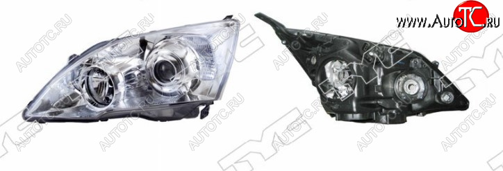 15 449 р. Левая фара передняя TYC  Honda CR-V  RE1,RE2,RE3,RE4,RE5,RE7 (2007-2012) дорестайлинг, рестайлинг (с электрокорректором, не ксенон (Евросвет))  с доставкой в г. Керчь