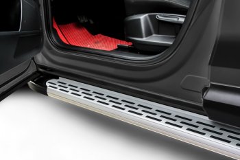 Порожки для ног Slitkoff Premium Honda CR-V  RE1,RE2,RE3,RE4,RE5,RE7 (2007-2012) дорестайлинг, рестайлинг (Silver)