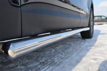 Защита порогов на SLITKOFF Honda CR-V  RE1,RE2,RE3,RE4,RE5,RE7 (2007-2010) дорестайлинг (С закругленными торцами, вариант №3)