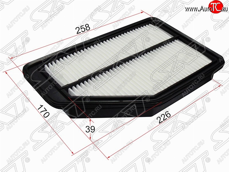 299 р. Фильтр воздушный двигателя SAT (258/226х170х39 mm)  Honda CR-V  RE1,RE2,RE3,RE4,RE5,RE7 (2007-2012) дорестайлинг, рестайлинг  с доставкой в г. Керчь