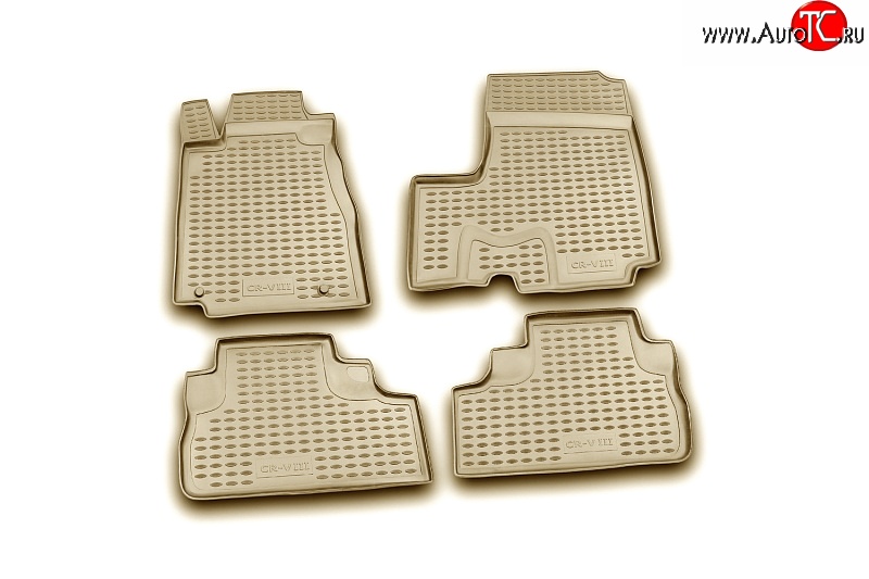 2 654 р. Коврики в салон Element 4 шт. (полиуретан, бежевые) Honda CR-V RE1,RE2,RE3,RE4,RE5,RE7 дорестайлинг (2007-2010)  с доставкой в г. Керчь