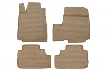 Комплект ковриков салона Element (полиуретан) Honda CR-V RE1,RE2,RE3,RE4,RE5,RE7 рестайлинг (2009-2012) (Бежевые)