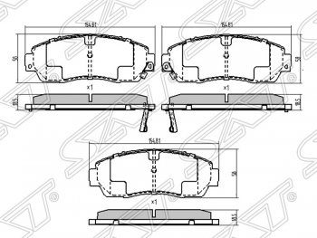 Колодки тормозные передние SAT Honda CR-V RE1,RE2,RE3,RE4,RE5,RE7 рестайлинг (2009-2012)