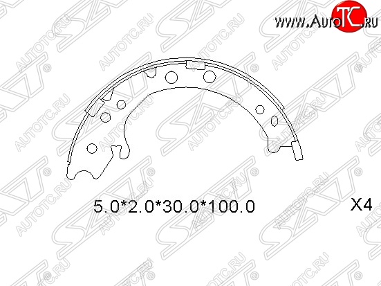 1 689 р. Колодки ручного тормоза SAT Honda CR-V RE1,RE2,RE3,RE4,RE5,RE7 рестайлинг (2009-2012)  с доставкой в г. Керчь