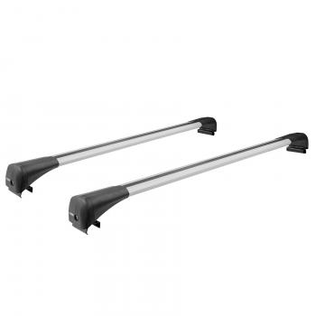 Багажник сборе на низкие рейлинги LUX BRIDGE Honda CR-V  RE1,RE2,RE3,RE4,RE5,RE7 (2007-2012) дорестайлинг, рестайлинг (дуги аэро-трэвэл, серебро, 93/99 см)