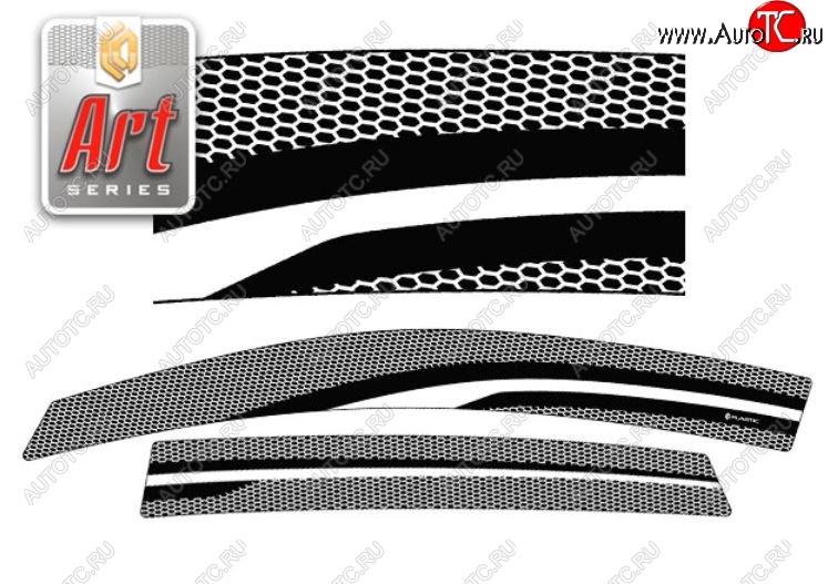 2 299 р. Дефлектора окон CA-Plastic  Honda CR-V  RM1,RM3,RM4 (2012-2015) дорестайлинг (Серия Art графит, Без хром.молдинга)  с доставкой в г. Керчь
