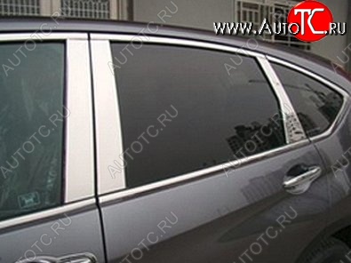 5 949 р. Накладки на стойки дверей СТ Honda CR-V RM1,RM3,RM4 дорестайлинг (2012-2015) (Неокрашенные)  с доставкой в г. Керчь