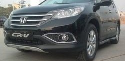 9 749 р. Накладка на передний бампер CT Honda CR-V RM1,RM3,RM4 дорестайлинг (2012-2015) (Неокрашенная)  с доставкой в г. Керчь. Увеличить фотографию 2