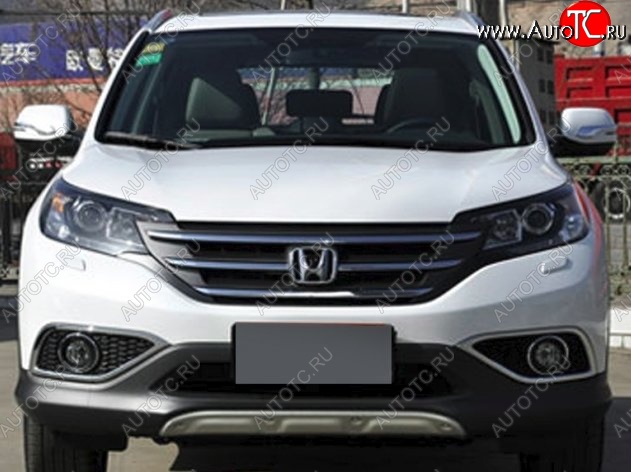 9 749 р. Накладка на передний бампер CT Honda CR-V RM1,RM3,RM4 дорестайлинг (2012-2015) (Неокрашенная)  с доставкой в г. Керчь