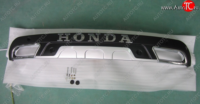 4 149 р. Накладка на задний бампер SuvStyle Honda CR-V RM1,RM3,RM4 дорестайлинг (2012-2015) (Неокрашенная)  с доставкой в г. Керчь