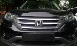1 469 р. Сетка на бампер (2.0) Russtal (черная) Honda CR-V RM1,RM3,RM4 дорестайлинг (2012-2015)  с доставкой в г. Керчь. Увеличить фотографию 3