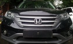 1 469 р. Сетка на бампер (2.0) Russtal (черная) Honda CR-V RM1,RM3,RM4 дорестайлинг (2012-2015)  с доставкой в г. Керчь. Увеличить фотографию 4