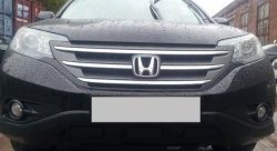 2 249 р. Сетка на бампер (2.4) Russtal (черная) Honda CR-V RM1,RM3,RM4 дорестайлинг (2012-2015)  с доставкой в г. Керчь. Увеличить фотографию 4