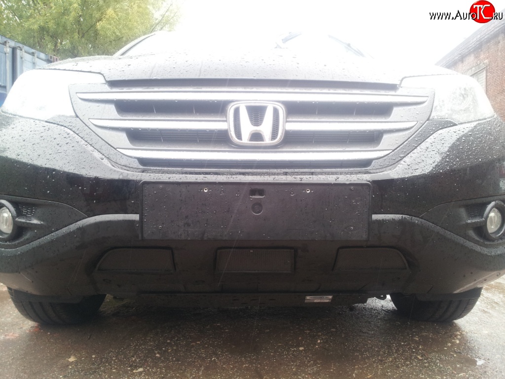 2 249 р. Сетка на бампер (2.4) Russtal (черная) Honda CR-V RM1,RM3,RM4 дорестайлинг (2012-2015)  с доставкой в г. Керчь