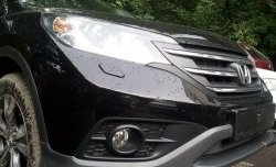 1 539 р. Сетка на бампер (2.0) Russtal (хром) Honda CR-V RM1,RM3,RM4 дорестайлинг (2012-2015)  с доставкой в г. Керчь. Увеличить фотографию 4