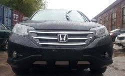 2 059 р. Сетка на бампер (2.4) Russtal (хром) Honda CR-V RM1,RM3,RM4 дорестайлинг (2012-2015)  с доставкой в г. Керчь. Увеличить фотографию 2