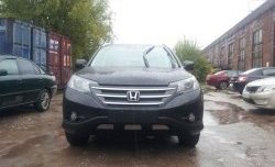 2 059 р. Сетка на бампер (2.4) Russtal (хром) Honda CR-V RM1,RM3,RM4 дорестайлинг (2012-2015)  с доставкой в г. Керчь. Увеличить фотографию 3