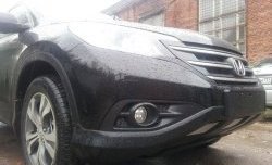 2 059 р. Сетка на бампер (2.4) Russtal (хром) Honda CR-V RM1,RM3,RM4 дорестайлинг (2012-2015)  с доставкой в г. Керчь. Увеличить фотографию 4
