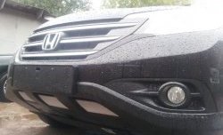 2 059 р. Сетка на бампер (2.4) Russtal (хром) Honda CR-V RM1,RM3,RM4 дорестайлинг (2012-2015)  с доставкой в г. Керчь. Увеличить фотографию 6
