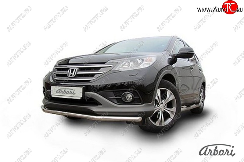 11 699 р. Защита переднего бампера Arbori (нержавейка, 1 труба d57 mm). Honda CR-V RM1,RM3,RM4 дорестайлинг (2012-2015)  с доставкой в г. Керчь