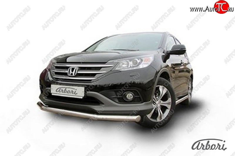 13 589 р. Защита переднего бампера Arbori (нержавейка, 1 труба d76 mm) Honda CR-V RM1,RM3,RM4 дорестайлинг (2012-2015)  с доставкой в г. Керчь