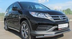15 999 р. Защита переднего бампера (2 трубыØ42 мм, нержавейка) SLITKOFF  Honda CR-V  RM1,RM3,RM4 (2012-2015) дорестайлинг  с доставкой в г. Керчь. Увеличить фотографию 3