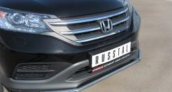Защита переднего бампера (2 трубыØ42 мм, нержавейка) SLITKOFF Honda CR-V  RM1,RM3,RM4 (2012-2015) дорестайлинг