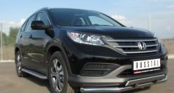 17 999 р. Защита переднего бампера (2 трубыØ63 и 42 мм, нержавейка) SLITKOFF  Honda CR-V  RM1,RM3,RM4 (2012-2015) дорестайлинг  с доставкой в г. Керчь. Увеличить фотографию 4