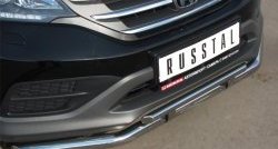 13 999 р. Защита переднего бампера (2 трубыØ75х42 и 63 мм, нержавейка) Russtal Honda CR-V RM1,RM3,RM4 дорестайлинг (2012-2015)  с доставкой в г. Керчь. Увеличить фотографию 2