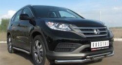13 999 р. Защита переднего бампера (2 трубыØ75х42 и 63 мм, нержавейка) Russtal Honda CR-V RM1,RM3,RM4 дорестайлинг (2012-2015)  с доставкой в г. Керчь. Увеличить фотографию 4
