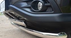 15 549 р. Защита переднего бампера (2 трубыØ76 и 75х42 мм, нержавейка) Russtal Honda CR-V RM1,RM3,RM4 дорестайлинг (2012-2015)  с доставкой в г. Керчь. Увеличить фотографию 3