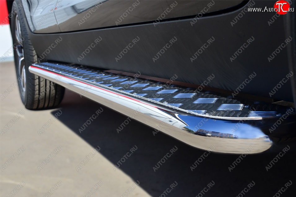 35 549 р. Широкая защита порогов из трубы диаметром 42 мм SLITKOFF v3 Honda CR-V RM1,RM3,RM4 дорестайлинг (2012-2015)  с доставкой в г. Керчь
