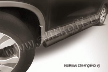 Защита порогов из трубы d76 Slitkoff (с проступью) Honda CR-V  RM1,RM3,RM4 (2012-2015) дорестайлинг
