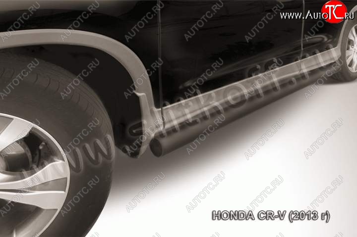 10 949 р. Защита порогов из трубы d76 Slitkoff Honda CR-V RM1,RM3,RM4 дорестайлинг (2012-2015) (Цвет: серебристый)  с доставкой в г. Керчь
